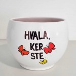 Lonec Bali z ročno poslikavo Hvala, ker ste - z metuljčki